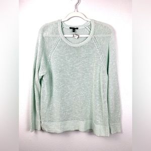 Eileen Fisher Organic Linen Blend Knit Tunic Sweater Mint Seafoam Green, Size XL